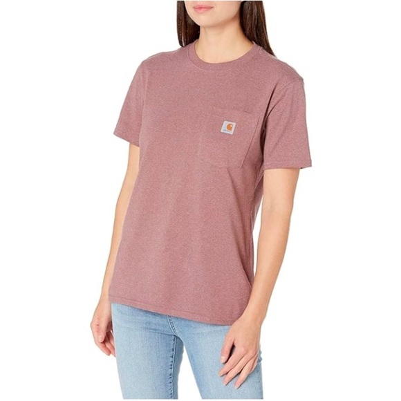 Carhartt Tops - Carhartt Heavyweight Short Sleeve Pocket T-Shirt Heathered Apple Butter Medium